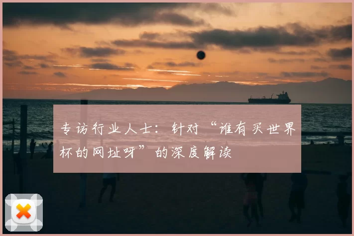 专访行业人士：针对“谁有买世界杯的网址呀”的深度解读